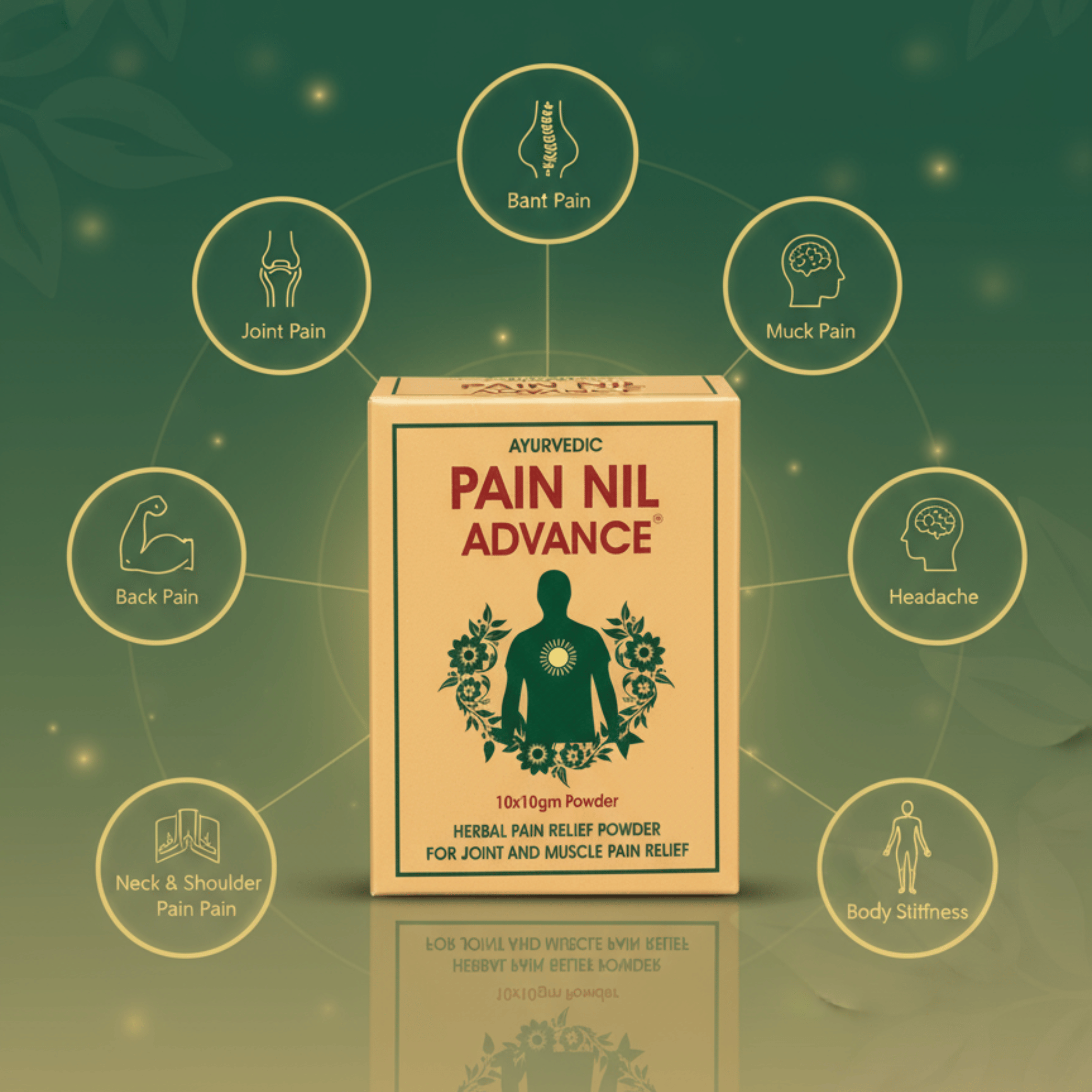Pain Nil Advance | Herbal Pain Relief Powder | 10 Pouches Pack